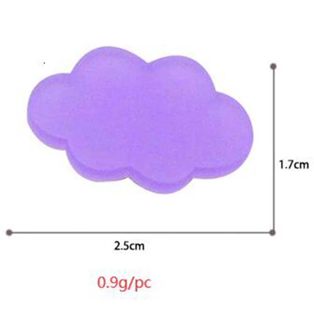 100pcs/lot candy color frosted acrylic clouds padded applique Crafts for headwear hairbands DIY accessories