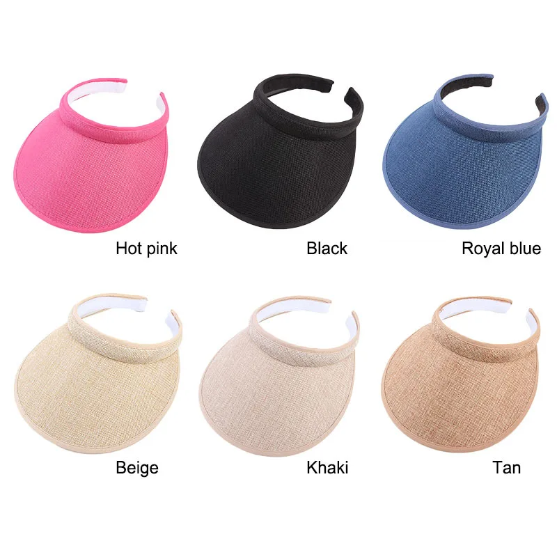 Sun Visors For Women Faux Linen Fashion Hats For Women Sports Visor Women Hats