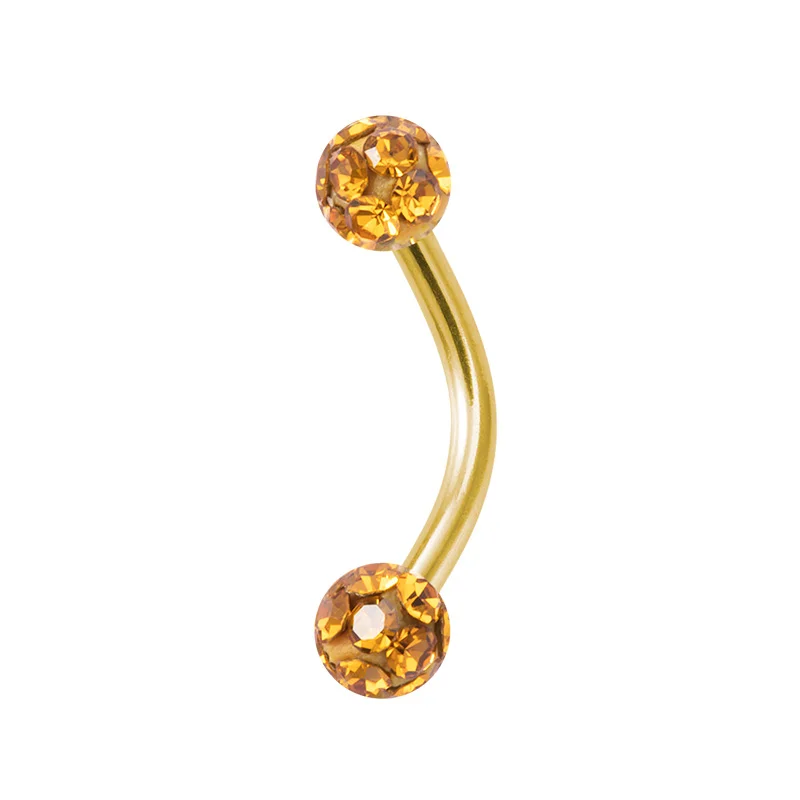 Bling Curved Barbell Eyebrow Rings Piercing