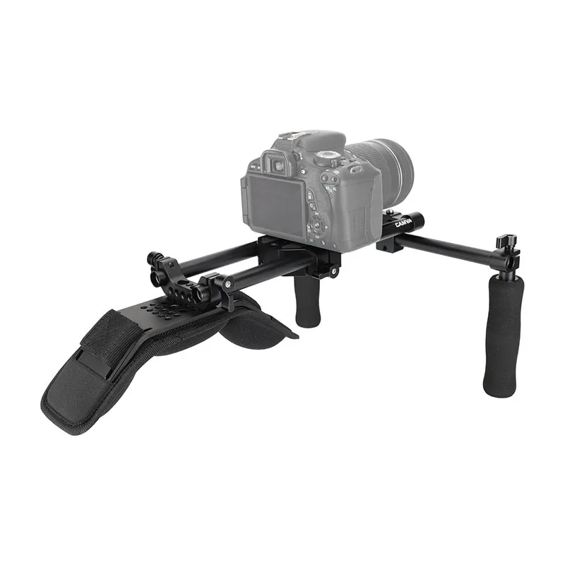 CAMVATE-Handheld Camera Shoulder Mount Rig, placa de base deslizante, pega coberta por esponja, DSLR e filmadoras HDSLR