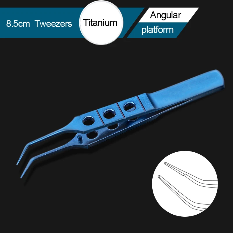 

Titanium alloy 8.5cm micro tweezers ophthalmic microsurgical instruments Ophthalmic forceps with hook platform