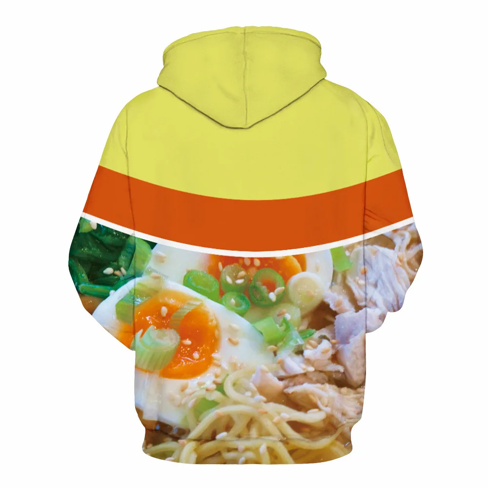 ตลกราเมนก๋วยเตี๋ยวซุปเนื้อไก่ 3D พิมพ์ Hoodie ผู้ชายผู้หญิงเสื้อขนาดใหญ่ชุดฤดูใบไม้ร่วงฤดูหนาว Pullovers เสื้อผ้า