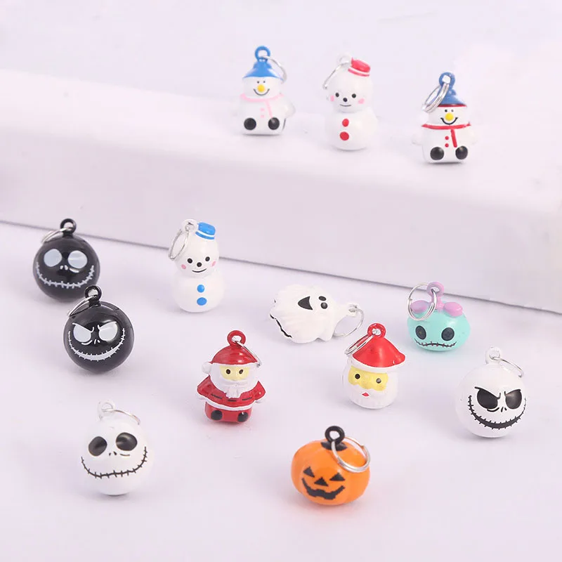 Halloween Holiday Style Jingle Bell Charms Cartoon Jewelry Pet Cat Dog Pendant Handmade Crafts Accessories