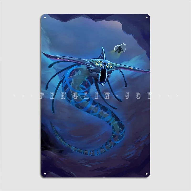 Subnautica Ghost Leviathan Metal Sign Cinema Garage Bar Cave Retro Poster Tin Sign Poster