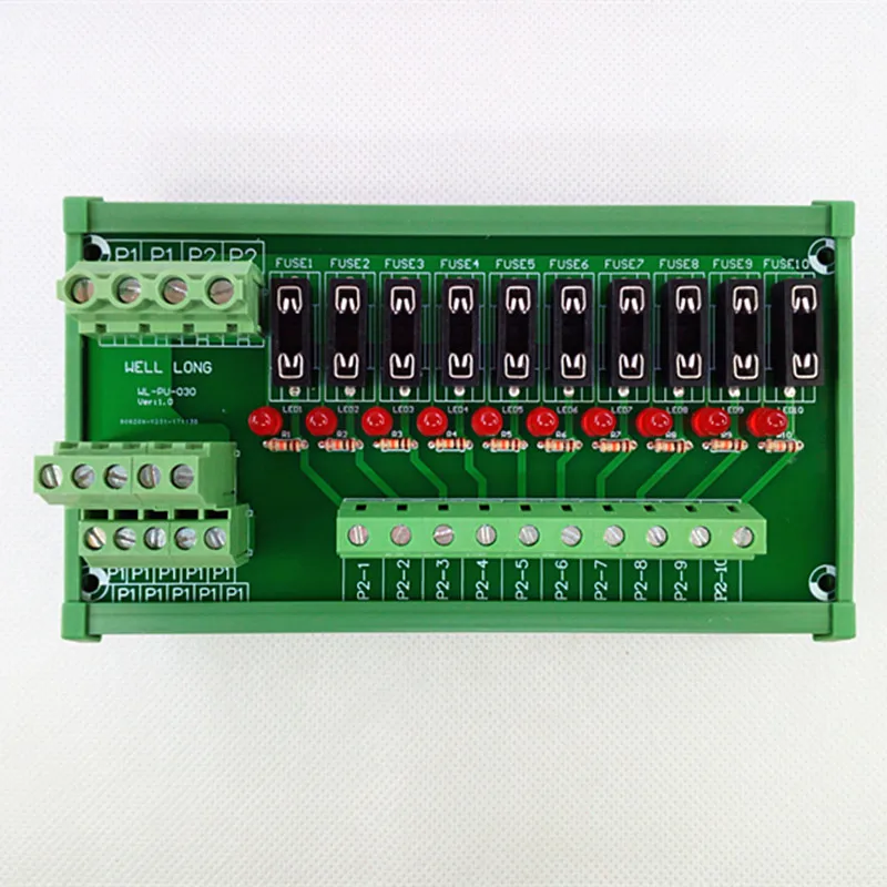 Fuse Module,DIN Rail Mount 10 Position Fuse Power Distribution Module.