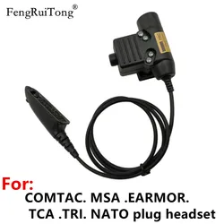 Tactical U94 PTT For COMTAC MSA EARMOR TCA TRI NATO plug headset, for Motorola Walkie Talkie GP140 GP320 GP328 GP338 GP340 Radio