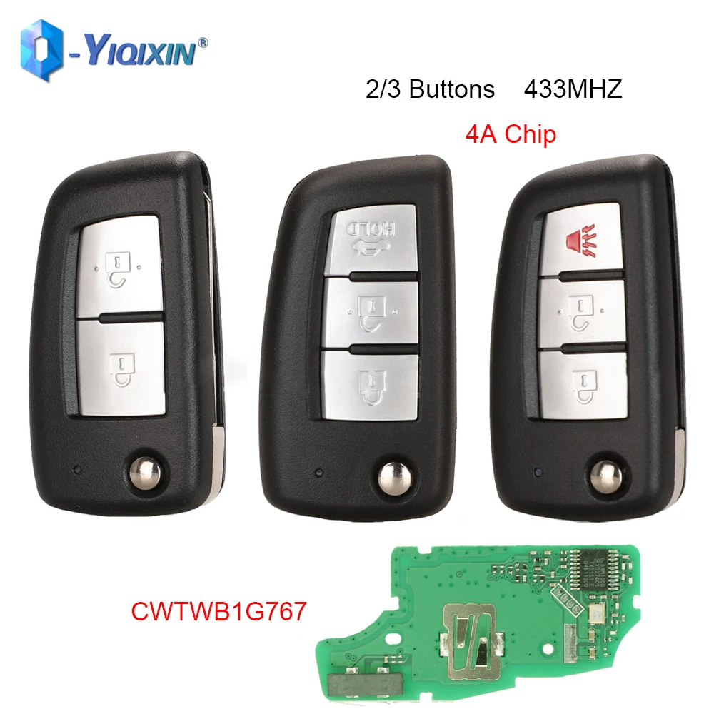 

YIQIXIN 4A Chip Flip Key CWTWB1G767 For Nissan Qashqai J11 J11R Juke F15 Pulsar X-Trail T32 Micra K14FR C13 Auto 433MHz Car Fob