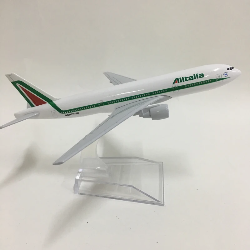 JASON TUTU 16cm Alitalia Boeing 777 Plane Model Airplane Model Airplanes Aircraft Model 1:400 Diecast Metal planes toy