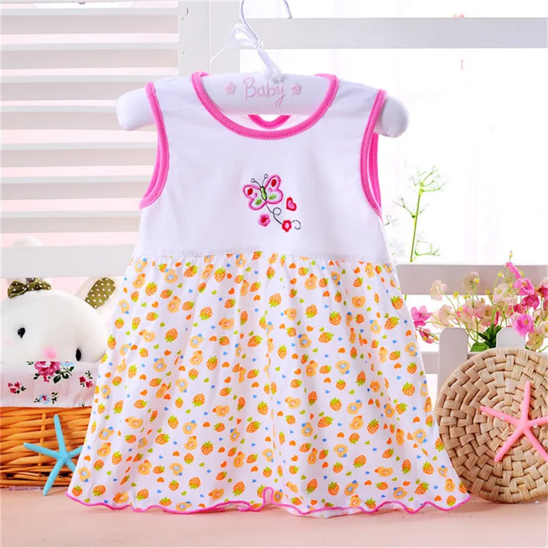 Hot Infant Baby Girl Dress Cotton Regular Sleeveless Dresses Casual Clothing 0-24 M For Summer