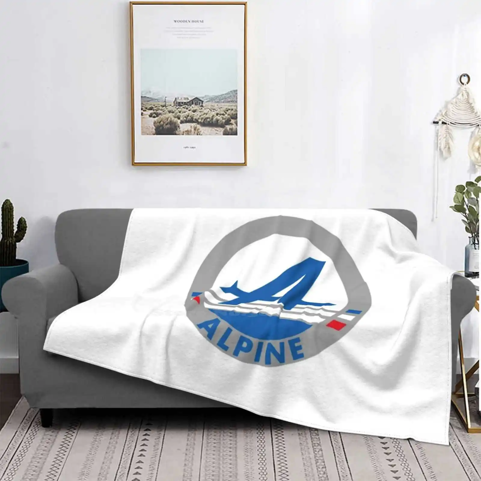 Untitled Alpine Badge All Sizes Soft Cover Blanket Home Decor Bedding Alpine Untitled Be Tte Jeans Drafted Car Automobile Rally