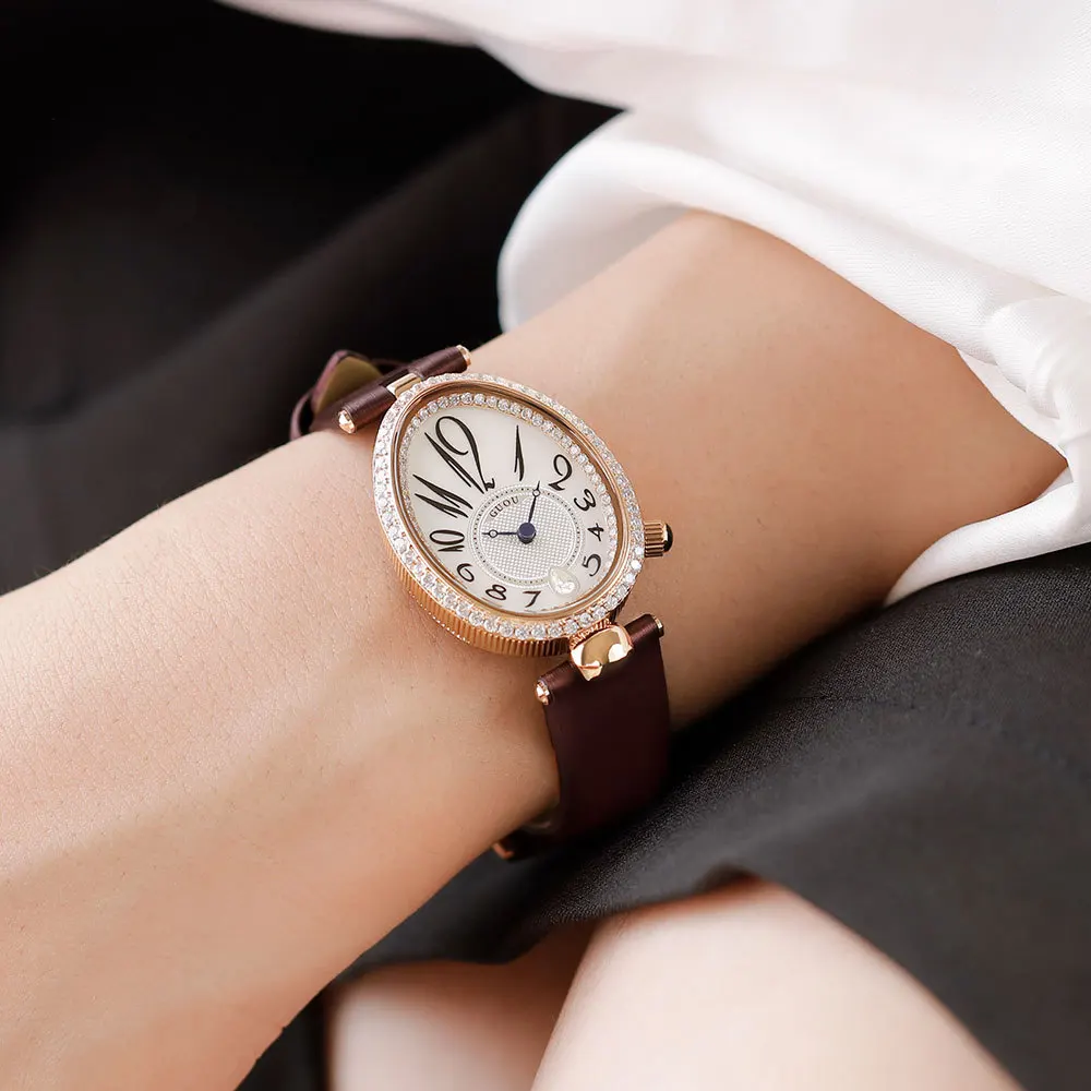 2021 New Fashion Oval Watch Female Top Brand Diamond Studded Elegant Waterproof Quartz Clock for Wife Gift Relogio Feminino