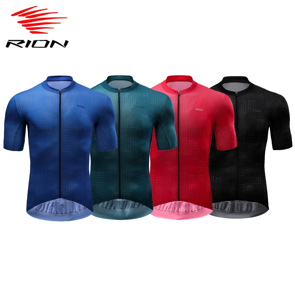 

RION Men Cycling Jersey Motocross Summer Bicycle Shirt MTB Downhill Maillot Stripe Bike Short Sleeve Breathable Cycling Clothing