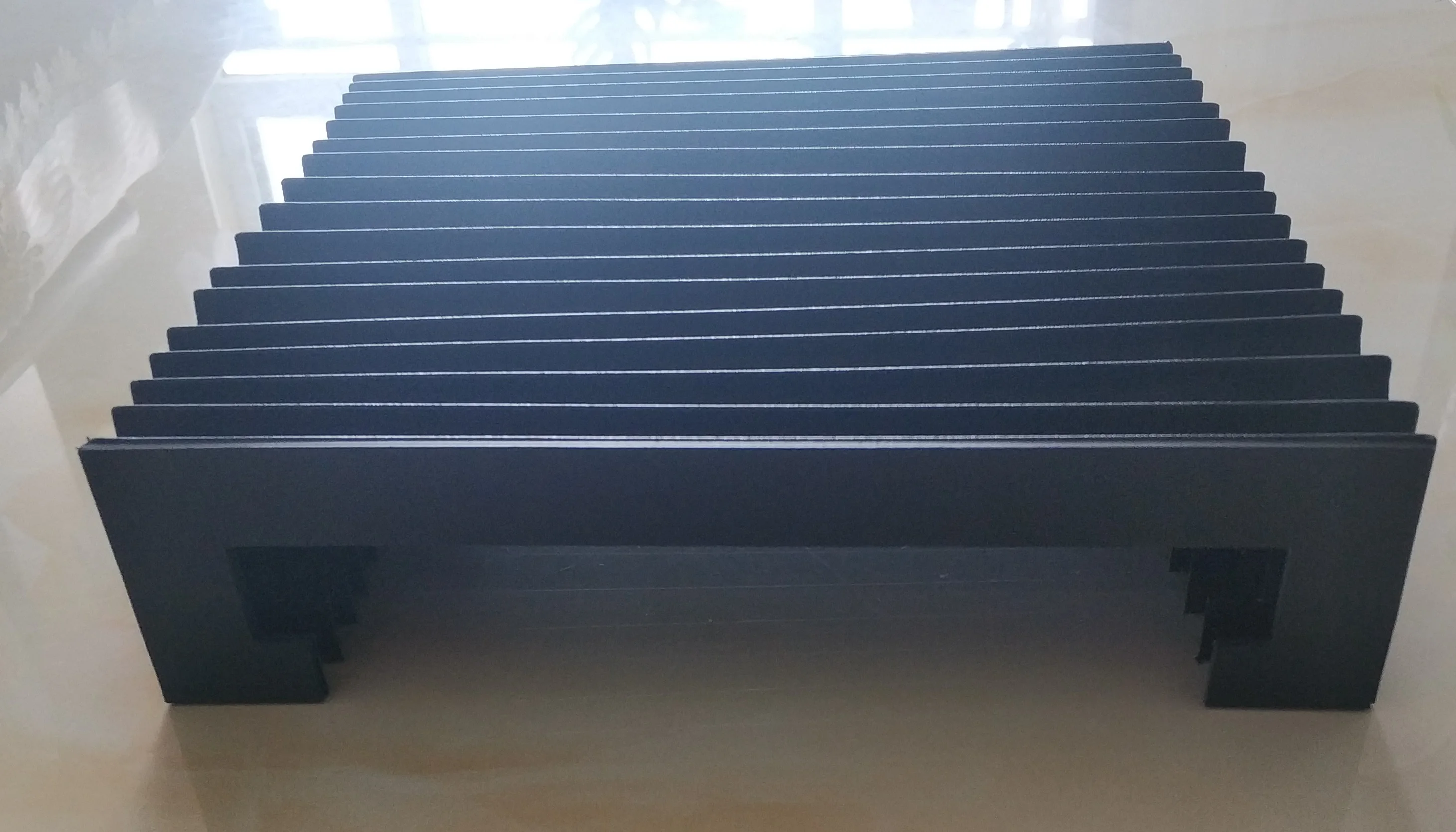 T2 CNC protection nylon bellow, Width 343 mm x Height 139mm x Lmax 700mm