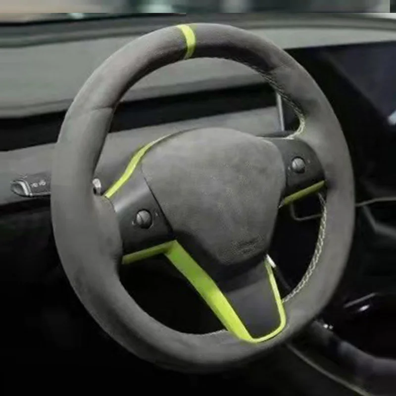 Full Alcantara Steering wheel For Tesla Model 3 and Model Y,Can Keep Heating Function