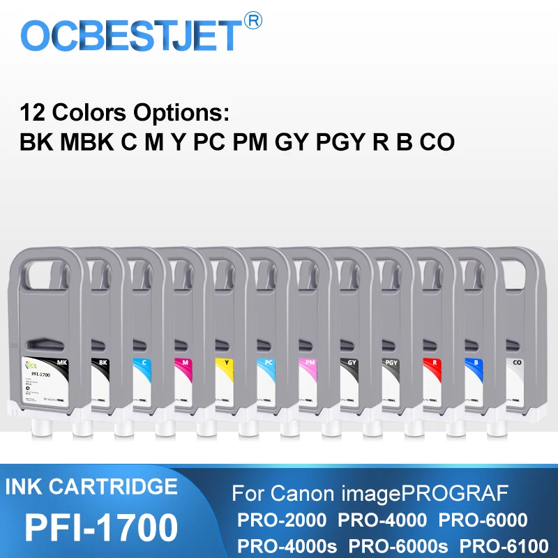 

PFI-1700 700ML 1 PC Compatible Ink Cartridge With Pigment Ink For Canon PRO 2000 4000 6000 PRO-6100 PRO-4000s PRO-6000s Printer