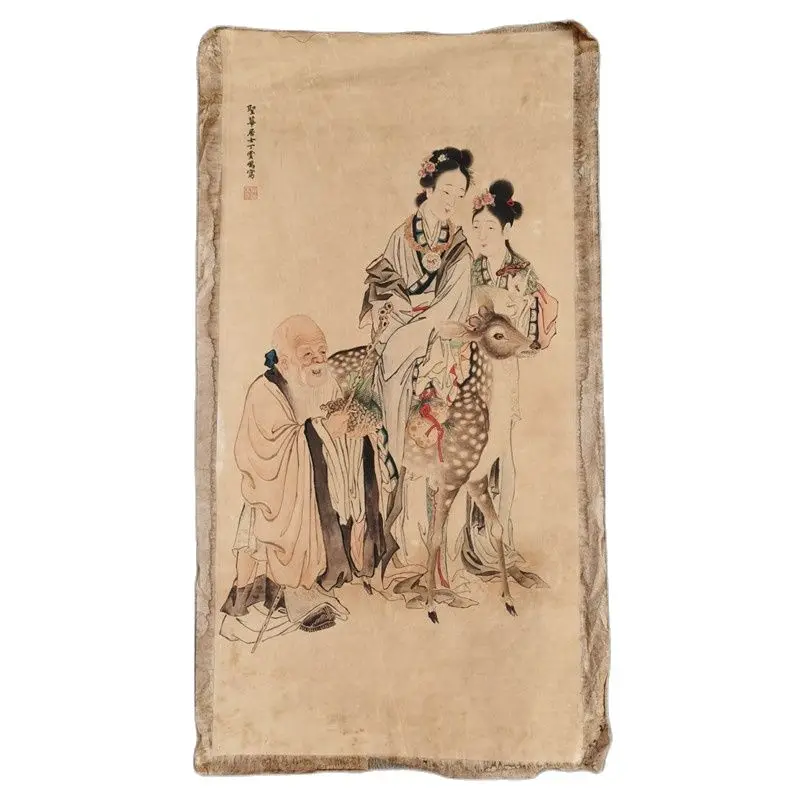 Chinese Old Scroll Ding Yunpeng - Figure  Painting Rice Paper Painting Slice