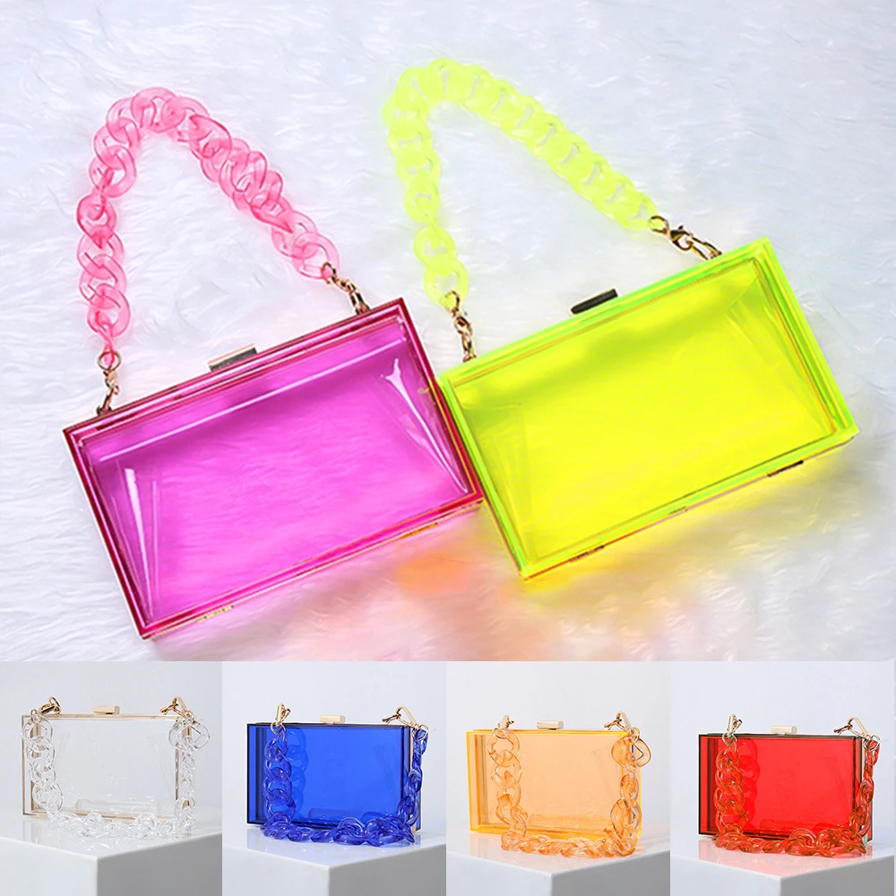 Women Royal Blue Bag Fashion Jelly Clutch Purses and Handbags Luxury Designer Candy Color Acrylic Mini Crossbody Shoulder Bag