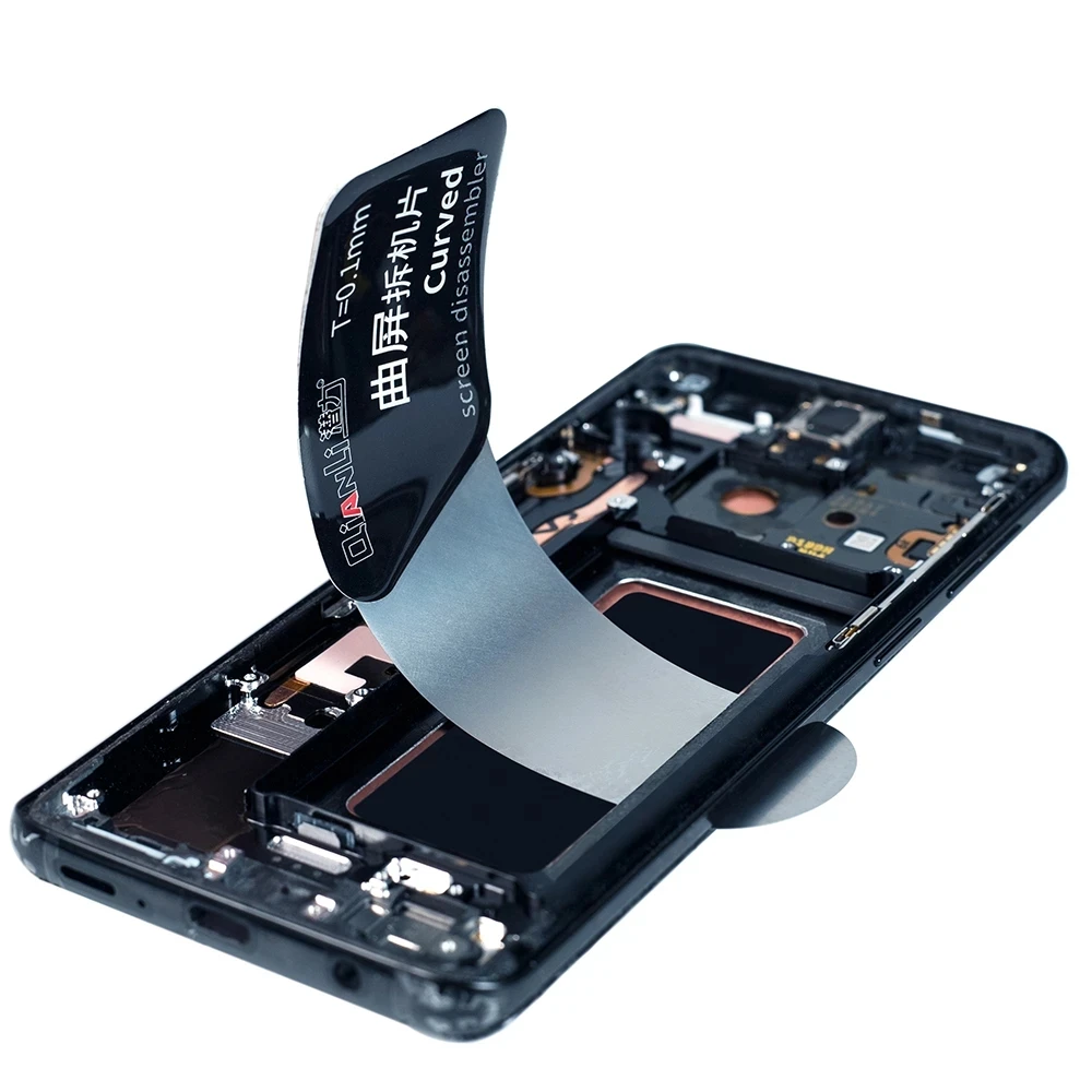 Tarjeta QIANLI delgada de 0,1mm, Metal ultrafino, desmontaje de pantalla LCD de teléfono móvil, hoja de acero para SAMSUNG, IPHONE, IPAD