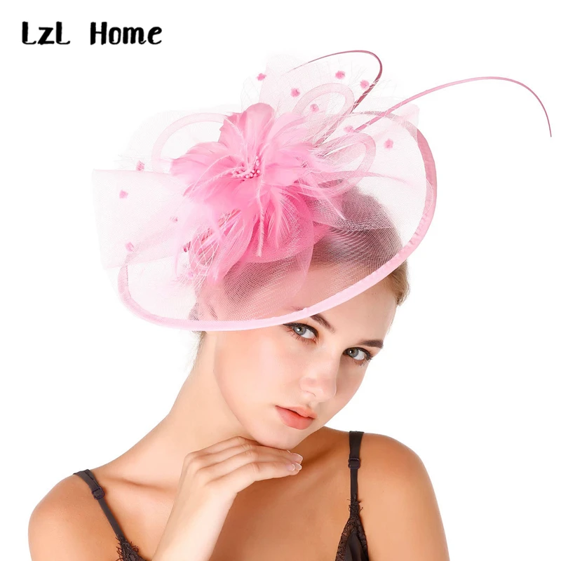 LzL Home Bridal Hat Headdress Exquisite Flower Hair Accessories Horse Racing Hat Explosion Hairpin Headdress