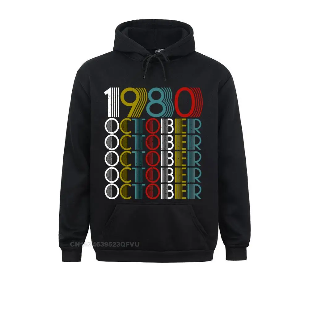 

Vintage October 1980 Hoodie Men 40 Years Old 40th Birthday Gift Vintage Pullover Hoodie Hoodies Clothing