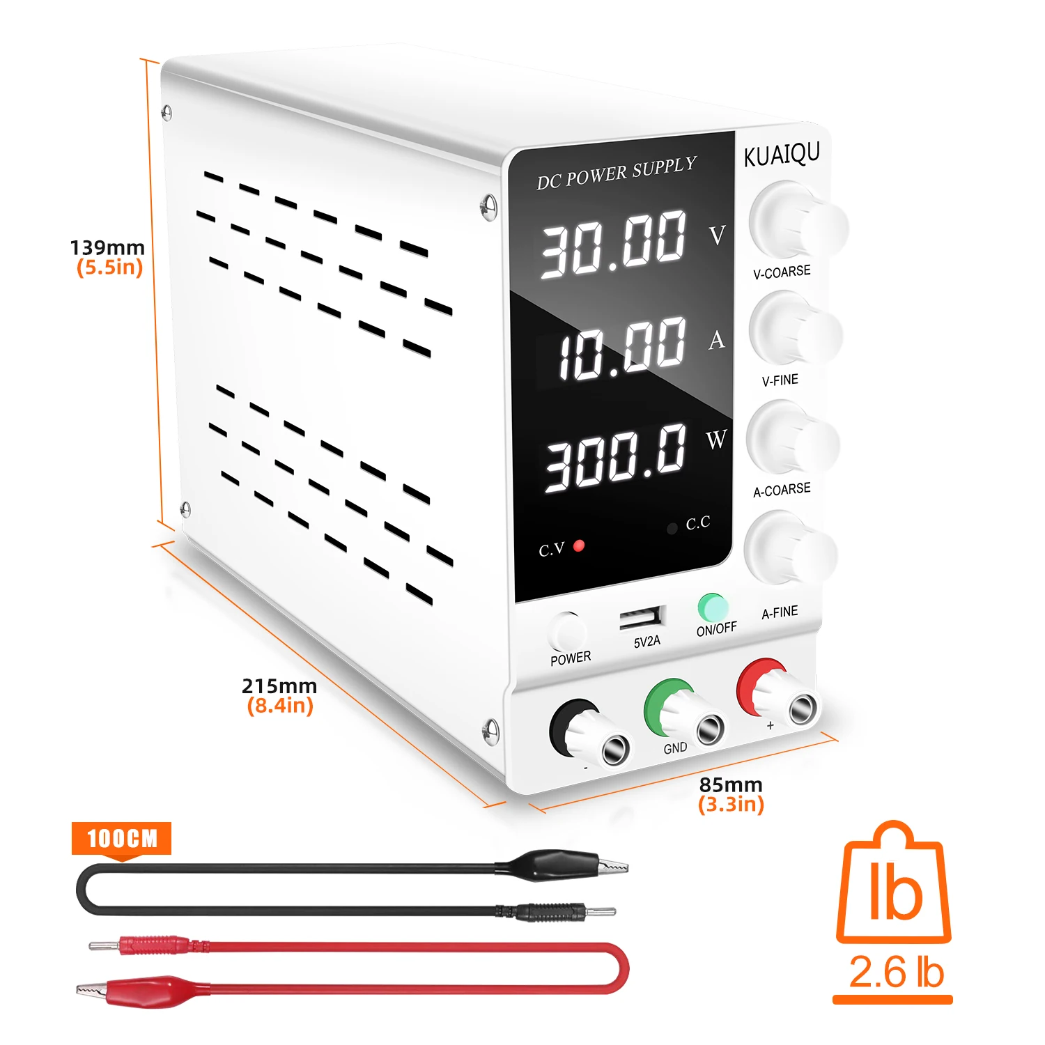 Imagem -02 - Kuaiqu Sps-c3010 30v 10a 300w Fonte de Alimentação Regulada dc de Comutação de Laboratório Variável com Interface Usb