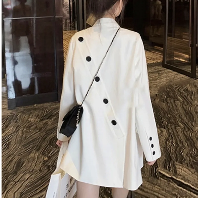 LANMREM New Women Blazers Coat  Korean Version Design Sense Lapel Loose Fit Jacket Fashion Tide Autumn 2024 2P9520