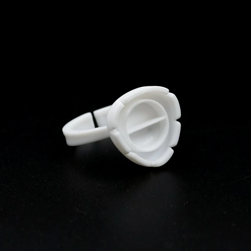 100pcs Disposable Heart shape eyelash Glue Rings Cups Disposable Eyelash Extension Glue Tattoo Ink Holder Quick Blossom Cup Ring