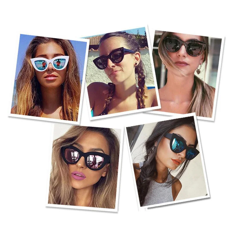 Gafas De Sol clásicas De ojo De gato para mujer, anteojos De Sol femeninos De plástico con montura grande, estilo clásico, a la moda