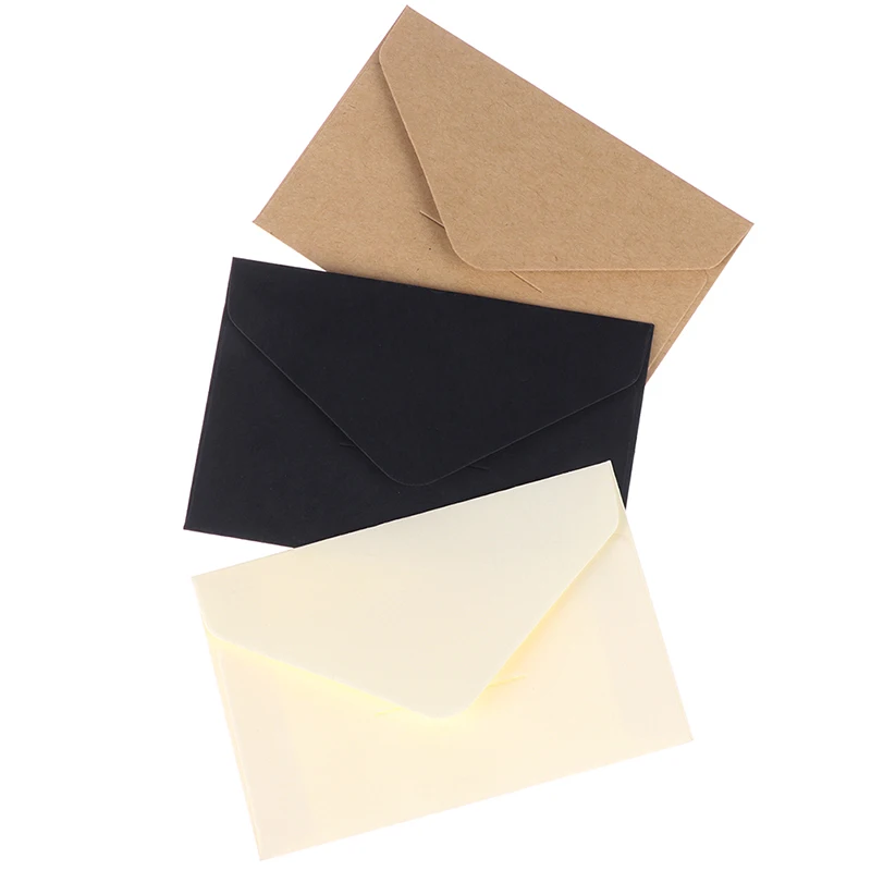 20PCS   Classical White Black Kraft Blank Mini Paper Window Envelopes Wedding Invitation Envelope Gift Envelope