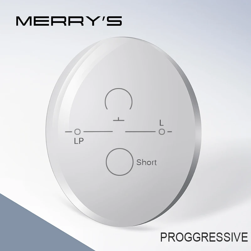 MERRYS 1.56 1.61 1.67 Progressive Multifocal Lenses Bifocal Prescription Myopia Hyperopia Resistance Short Middle Far Lens