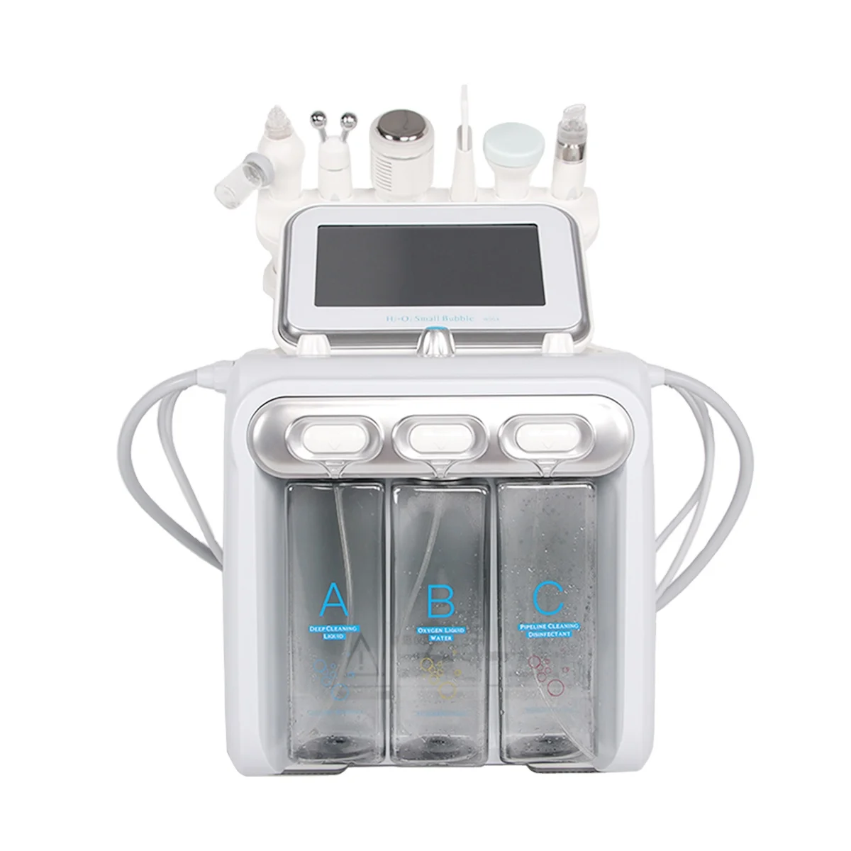 Portable water clean  6 in 1  H2O2 oxygen facial machine with sprayer BIO RF UltrasouNd cooling