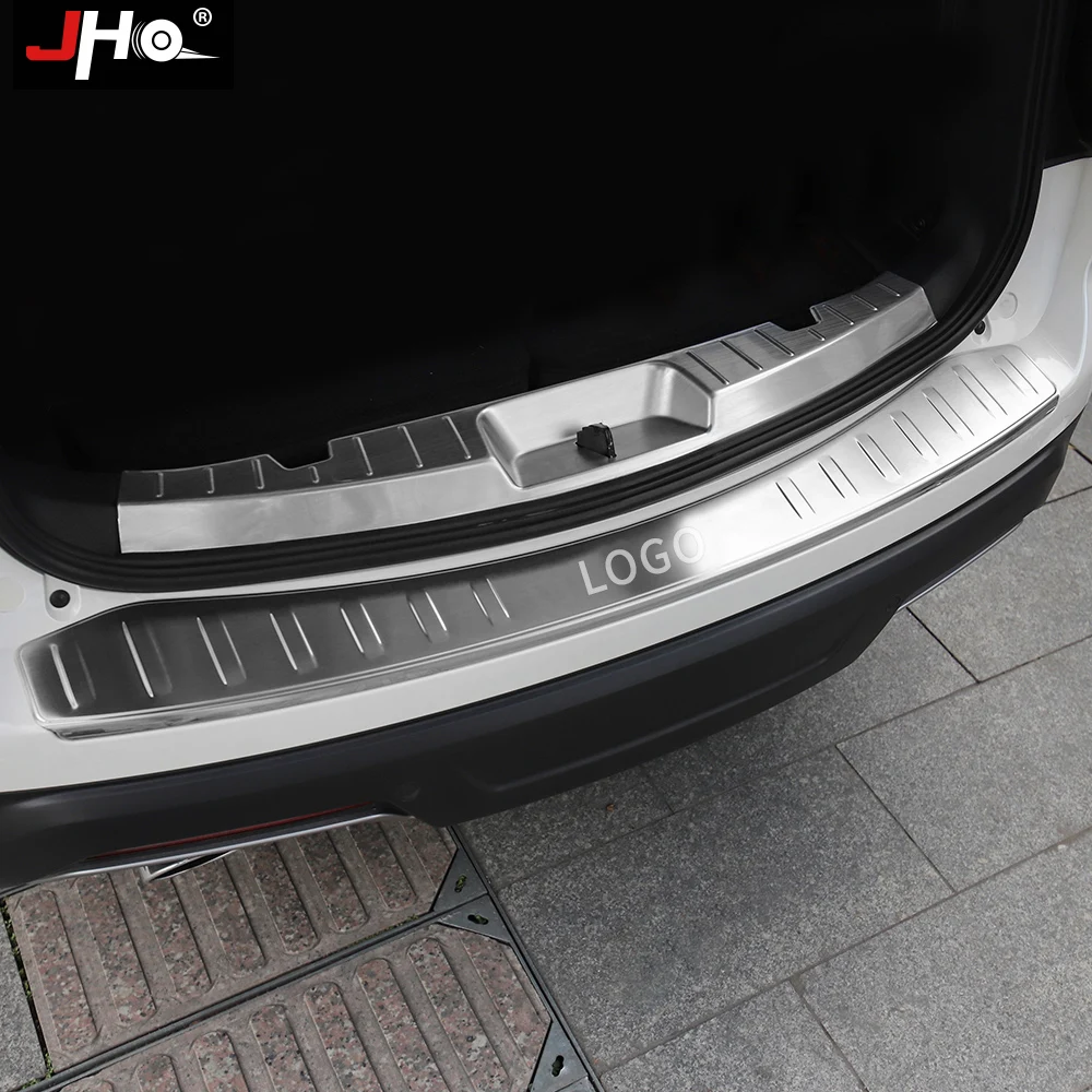 JHO Steel Built-in Rear Bumper Protector Cover Guard Sill Scuff Plate For Ford Explorer 2016-2019 2017 2018 Car Accessories