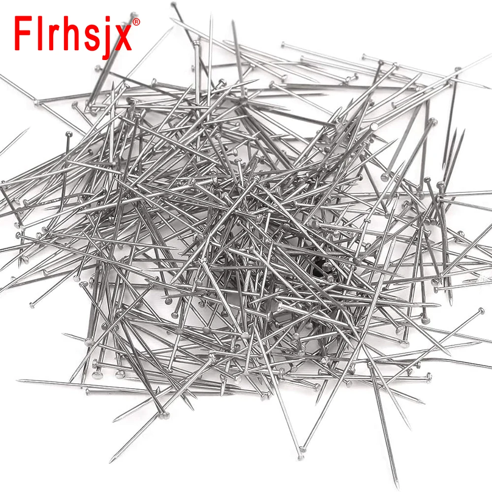 300Pcs 35mm Head Pins Stainless Steel Sewing Pins Fine Satin Head Pins Straight Quilting Pins for Jewelry Making Sewing Supplies