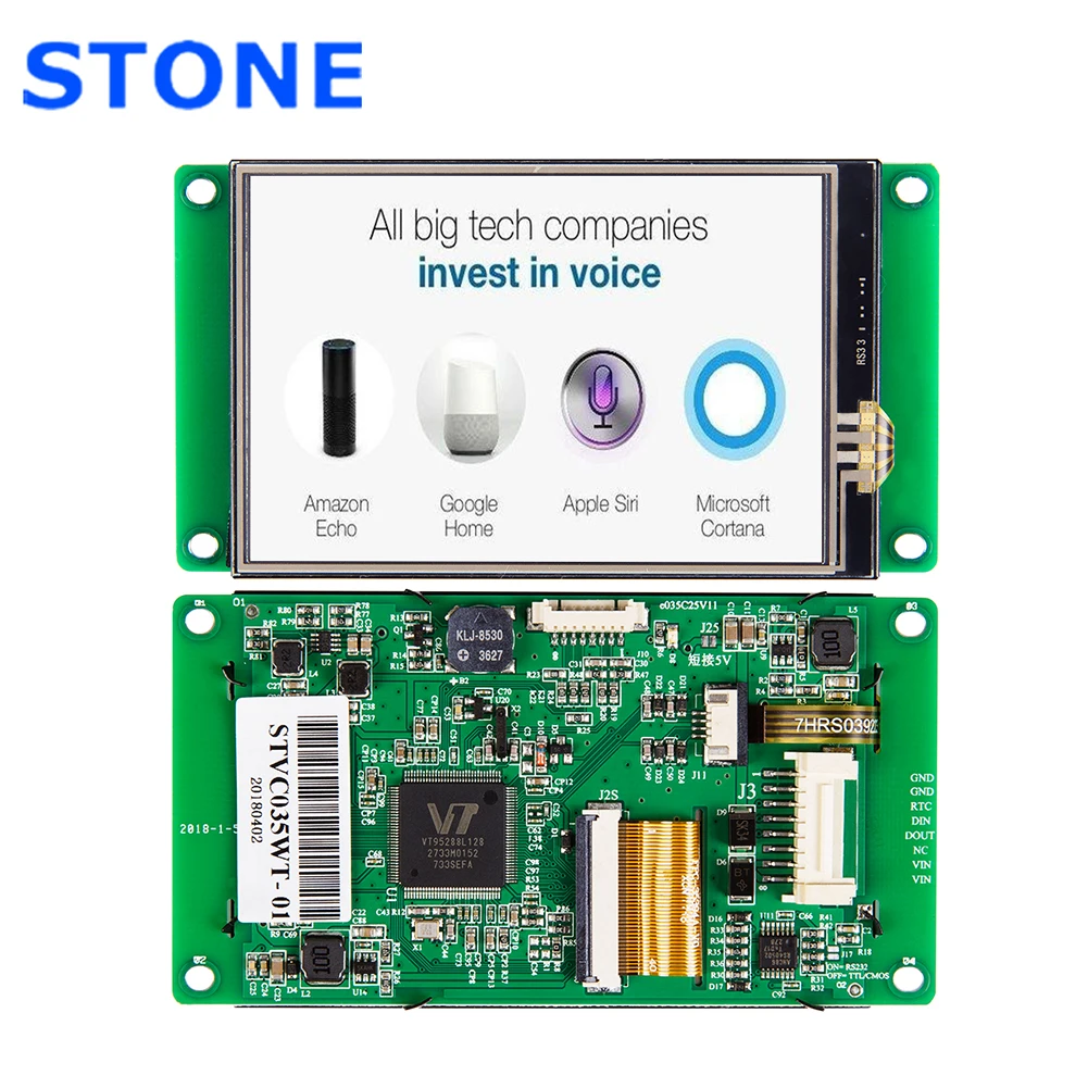 3.5 Inch HMI TFT LCD Touch Screen with  Controller Board + RS232/RS485/TTL Interface for Equipment Use