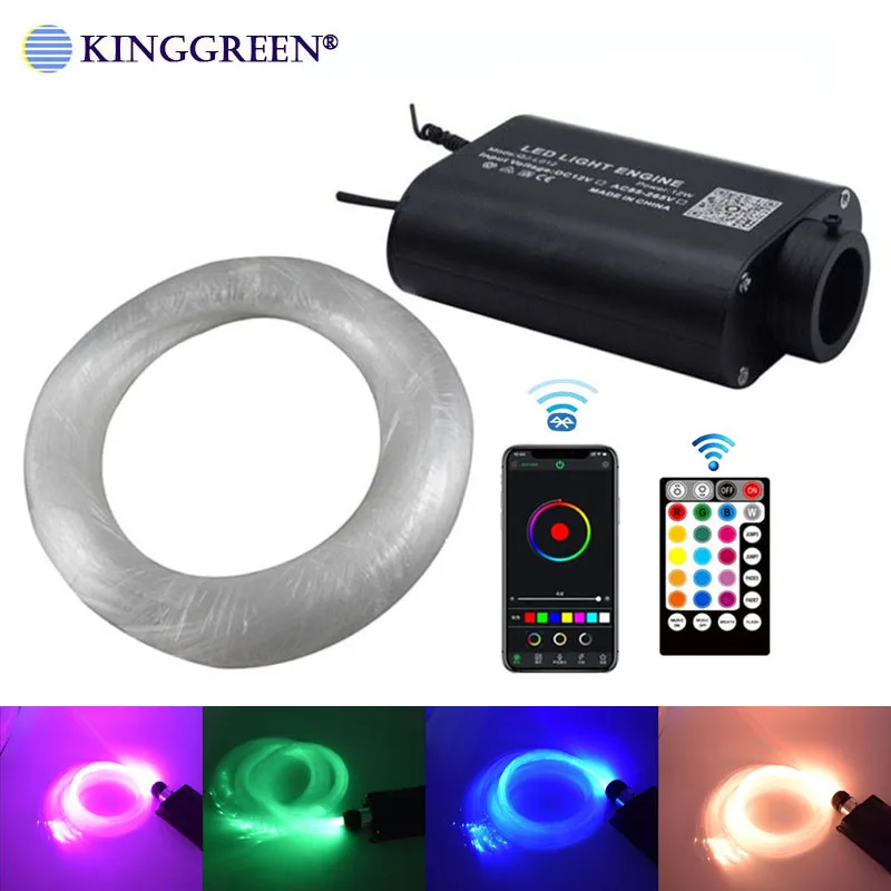 

Fiber Optic Light Bluetooth APP Smart Control 16W RGB Engine Light PMMA Fiber Cable For Starry Effect Ceiling Lighting