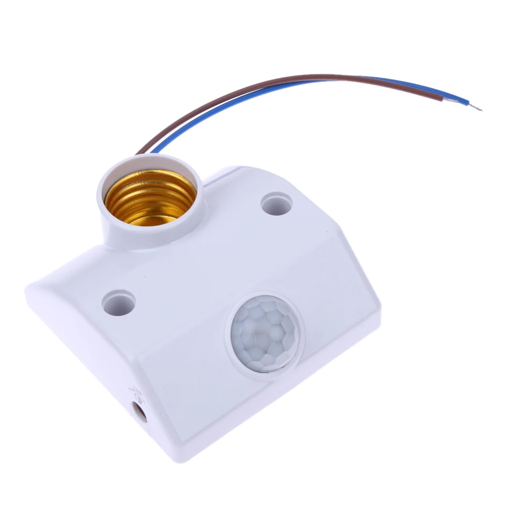 E27 AC 220v 50/60HZ 5LUX Motion Sensing Switch Infrared Motion Sensor Automatic Light Lamp Holder Switch White