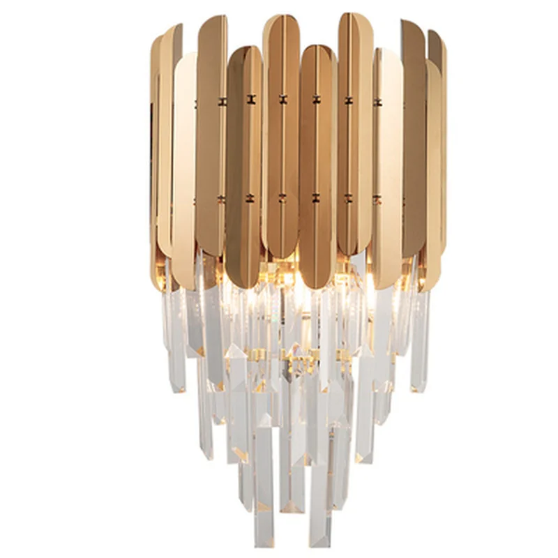 

Modern Bedside Wall Sconce Lamp Luxury Golden Crystal Wall Light Fixtures Bedside Living Room LED Wall Lamp Bedroom