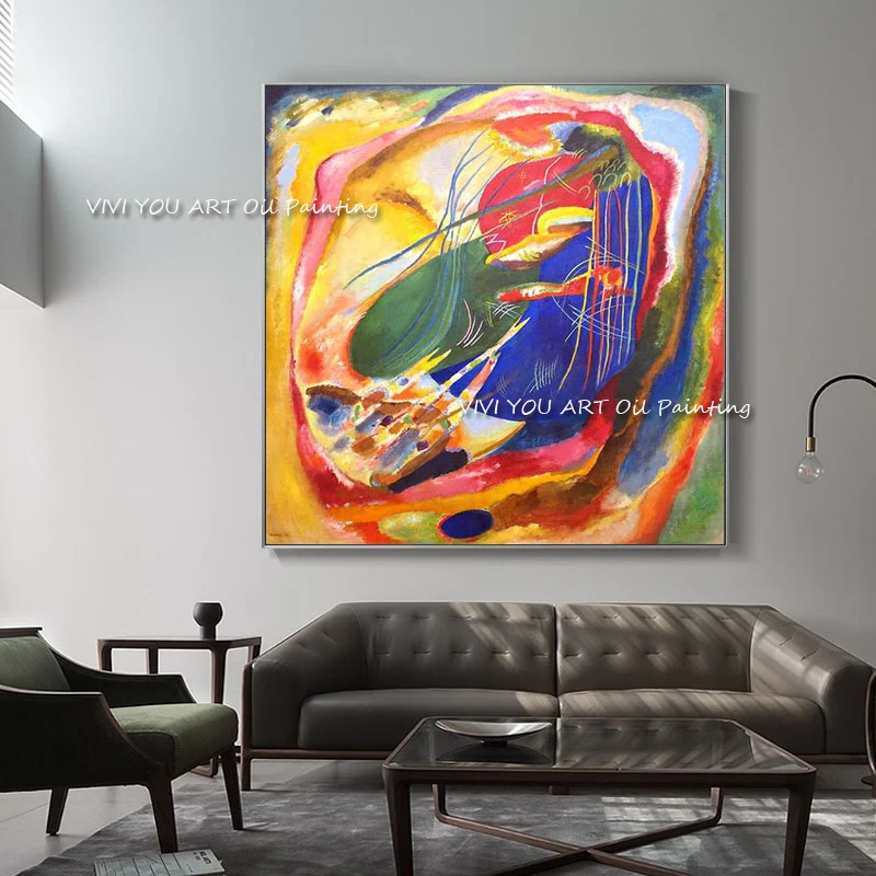 100% Hand-painted Colorful Modern Kandinsky oil painting Large Size Canvas Pictures for Living Room Wall Art Home Decoration