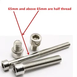 M8 M10 M12 201 Stainless Steel Screws Allen Hex Socket Head Screw Bolt Fastener