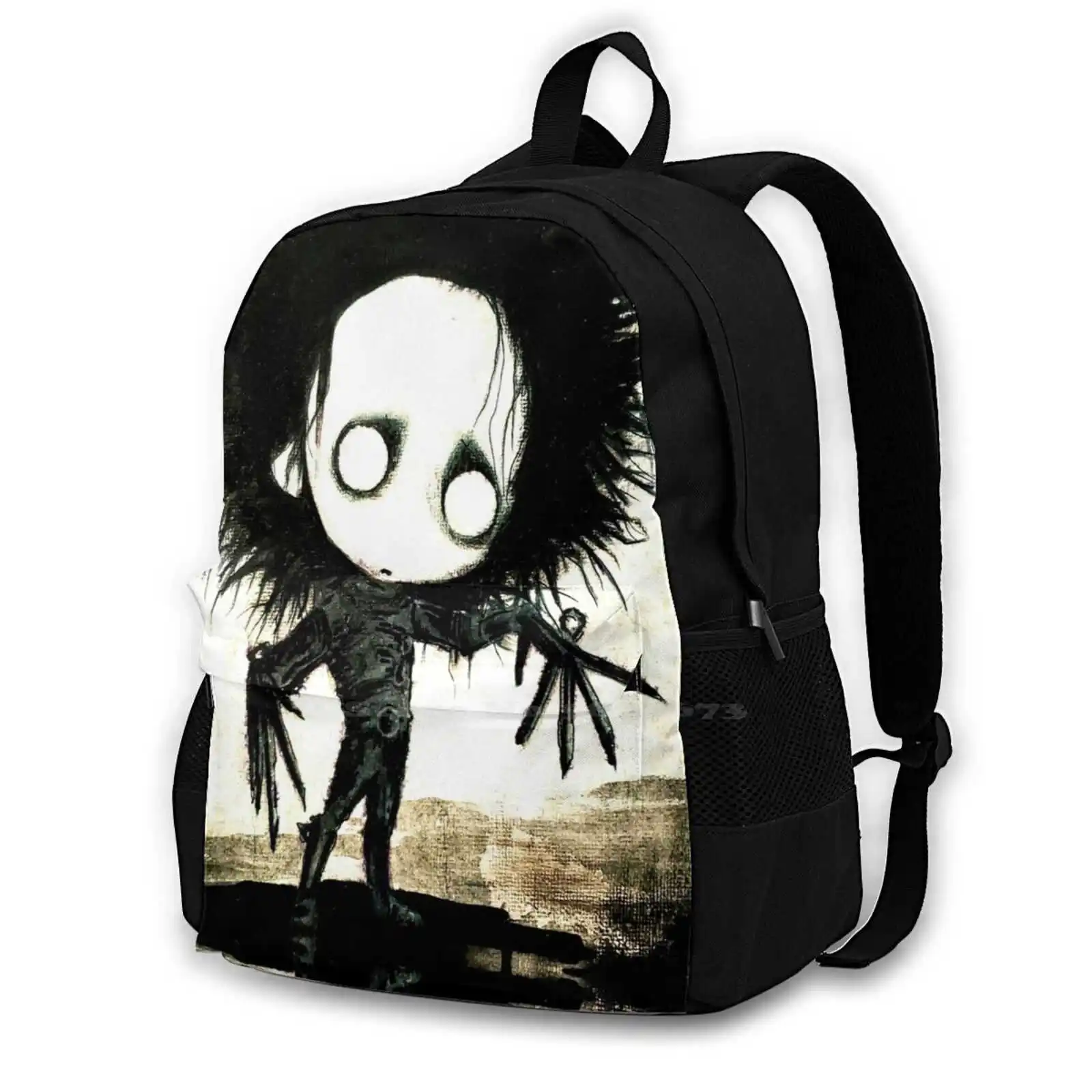 Eddie Teen College Student Backpack Pattern Design Bags Halloween Edward Spooky Gothic