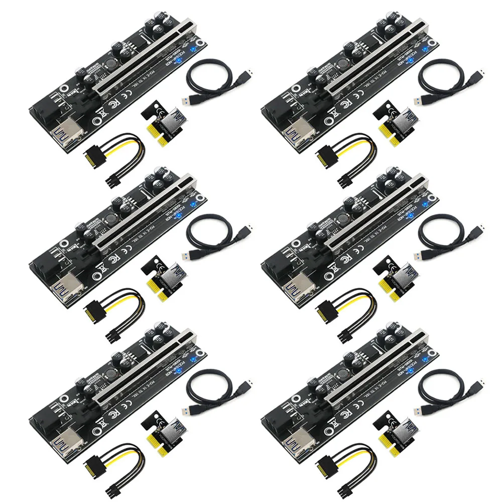 

PCIE Riser 009S Plus USB3.0 Riser for Video Card Riser PCI Express x16 Extender Adapter Card SATA 15pin to 6pin Power for Mining