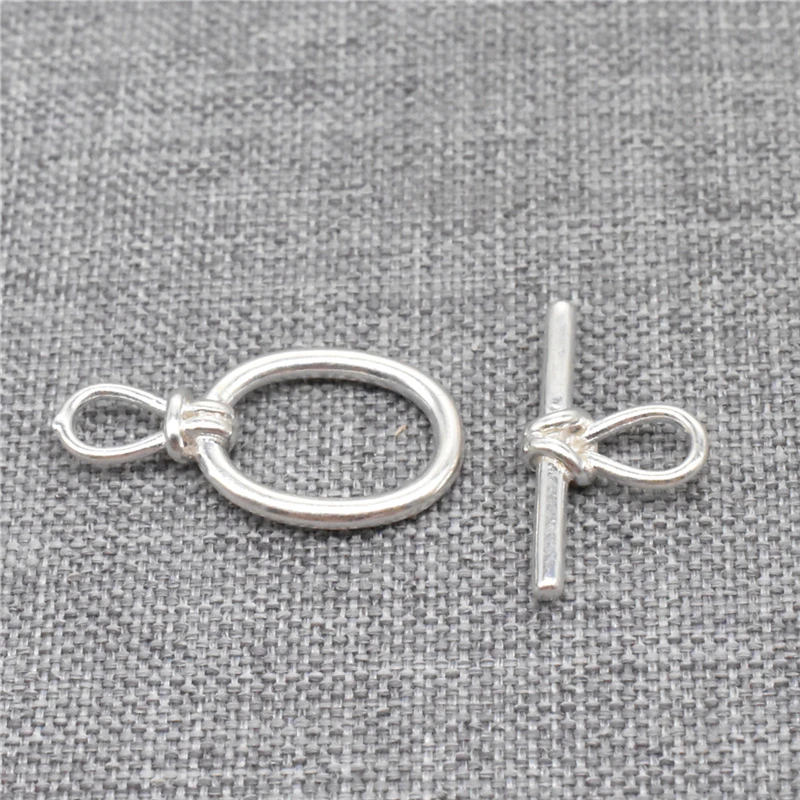 

2 sets of 925 Sterling Silver Oval Bar Toggle Clasps for Necklace Bracelet Jewelry Making