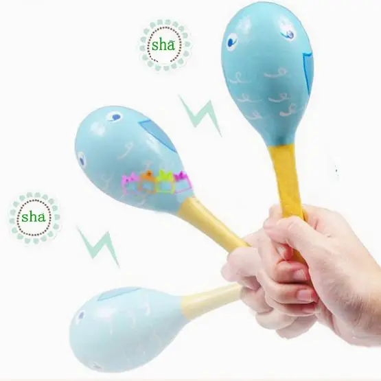 1pcs Colorful Wooden Maracas Baby Child Musical Instrument Rattle Shaker Party Children Gift Toy toddler toys