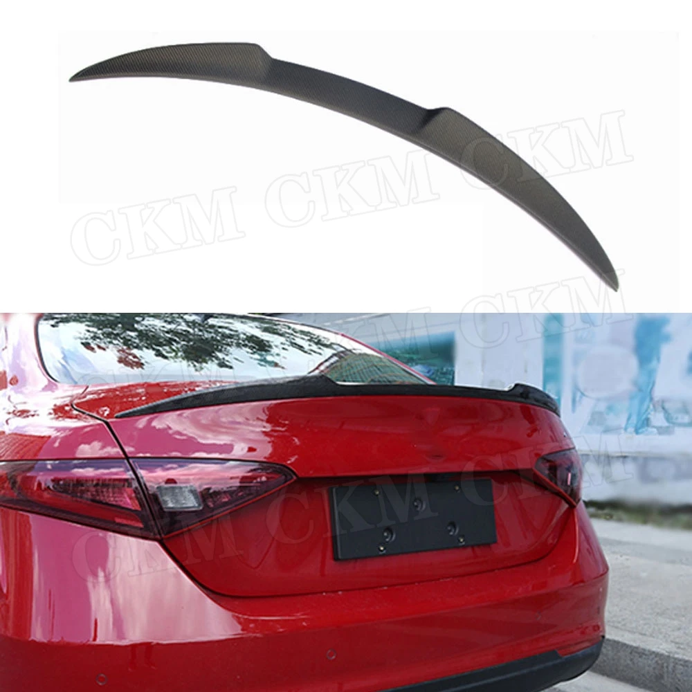 

Carbon Fiber / FRP Car Rear Spoiler Wing Trunk Lip for Alfa Romeo Giulia Spoiler Sedan 2015 - 2017 Rear Trunk Spoiler Boot Wing