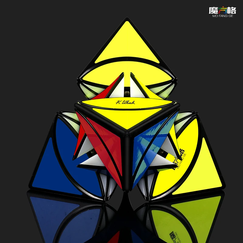 Qiyi mofangge moeda tetraedro pirâmide cubo mágico brinquedo velocidade quebra-cabeça forma estranha moeda mais novo cubo de pirâmide qiyi