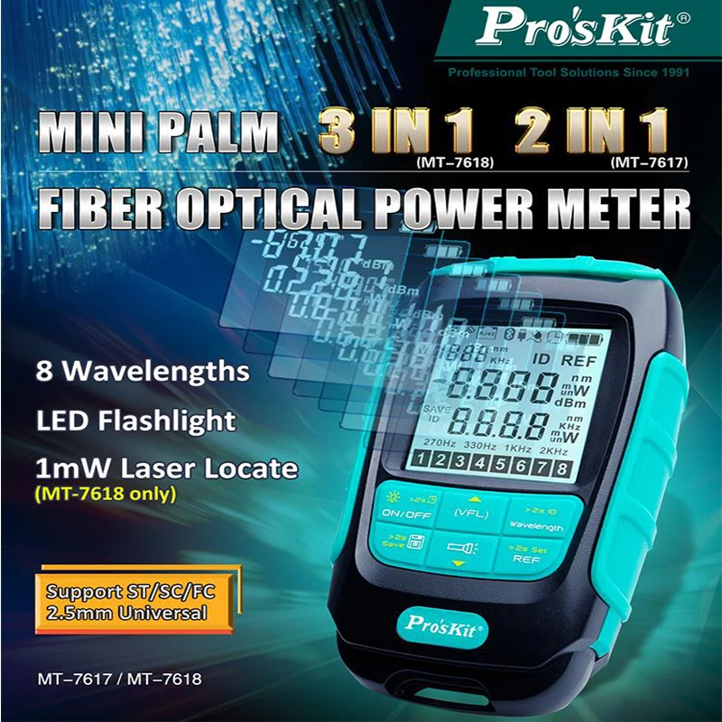 Proskit MT-7616/7615 misuratore di potenza di alta precisione 4 in 1 Tester ottico multifunzionale della penna Tester discollegato di guasto del