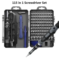 115 In 1 Mini Screwdriver Set of Screw Driver Bit Set Precision Set For Laptops Phone Watch Tablet Electronic Device Hand Tools