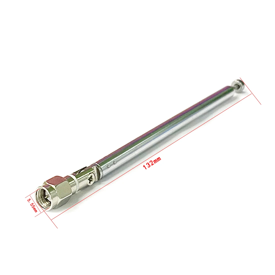 10PC Replacement 132mm 6 Sections Telescopic Antenna SMA male for Radio TV DIY NEW wholesale price