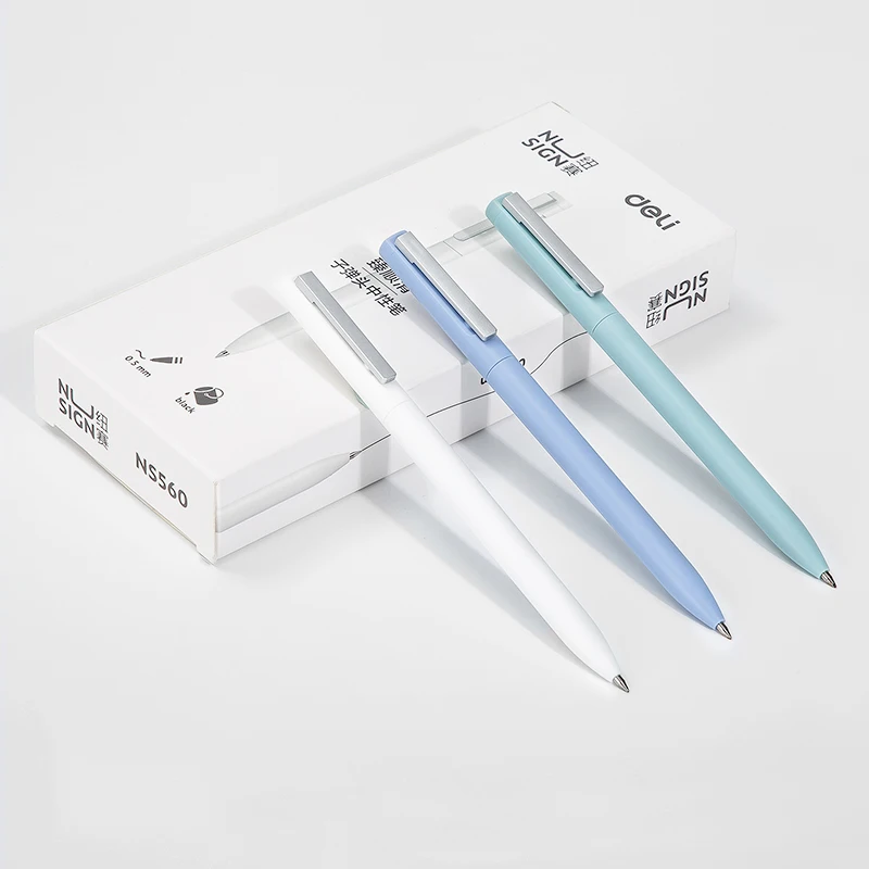 Bolígrafo de Gel YouPin Nusign con recambios para bolígrafo de Gel Xiaomi, bolígrafo Deli colorido de 0,5 MM, tinta azul/negra/roja para la escuela y la Oficina