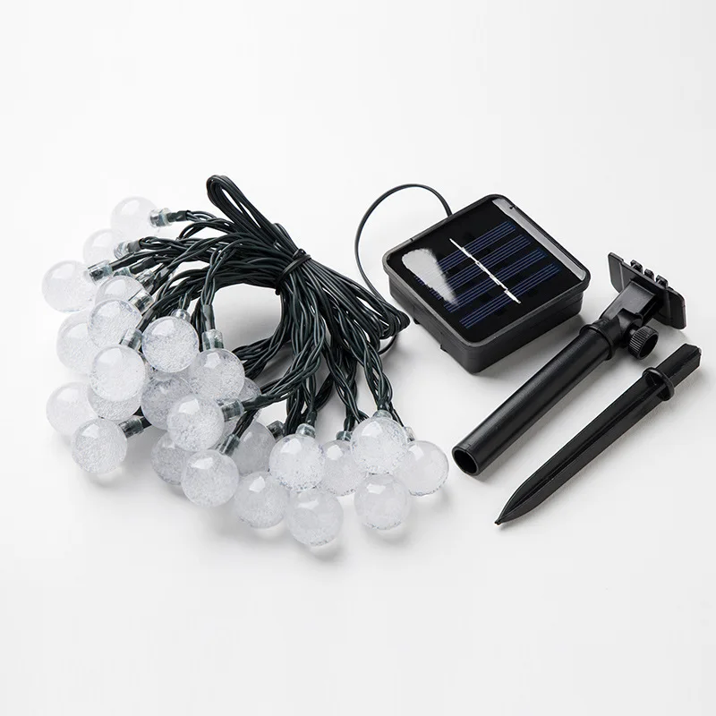 Guirnalda de luces LED solares para exteriores, bola de cristal, 20/30/50 LED, decoración de Navidad y jardín, gran oferta